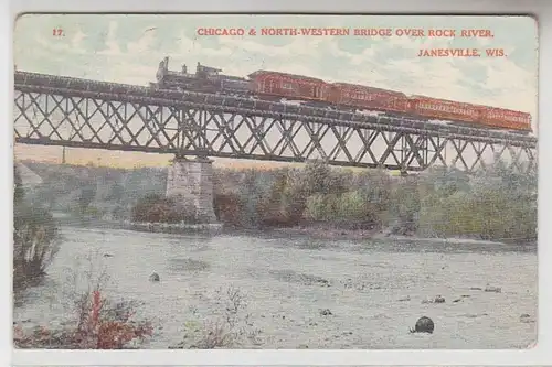 64440 Ak Janisville Wis. Chicago & North Western Bridge over Rock River 1912