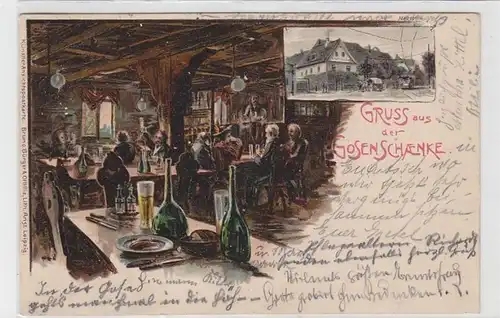 64517 Ak Lithographie Gruß aus der Gosenschänke Leipzig 1902