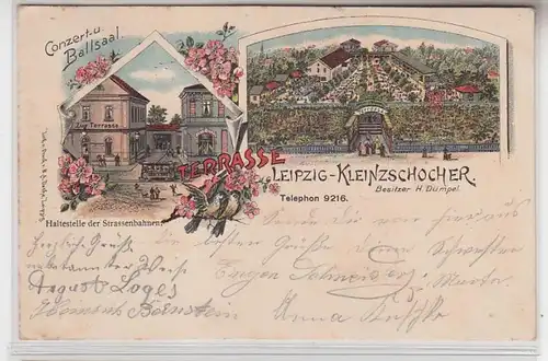 64516 Ak Lithographie Terrasse Leipzig Kleinzschocher 1904