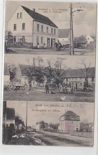 64466 Mehrbild Ak Gruß aus Strelln Bäckerei, Rittergut, Schule 1915