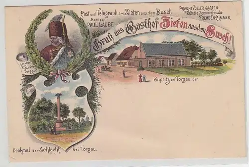 64464 Ak Lithographie Gruß aus Süptitz bei Torgau Gasthof um 1910