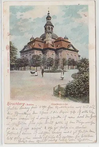 644229 Ak Hirschberg en Silésie Église de grâce 1904