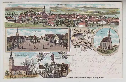 64377 Ak Lithographie Gruß aus Schönberg in Schlesien 1906