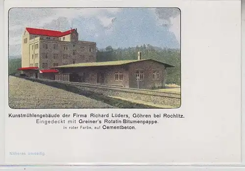64373 Reklame Ak Göhren bei Rochlitz Kunstmühlengebäude um 1920