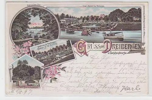 64366 Ak Lithographie Gruß aus Dreibergen am Zwischenahner See 1897