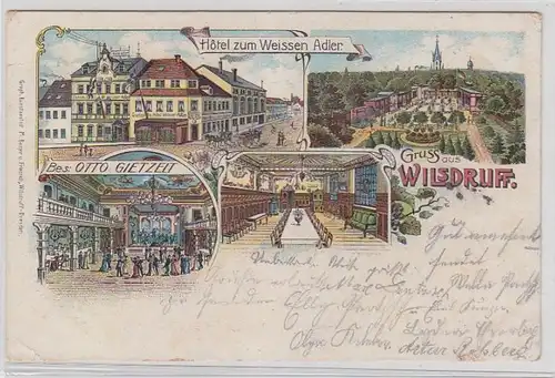64262 Ak Lithographie Gruß aus Wilsdruff Hotel zum weissen Adler 1906