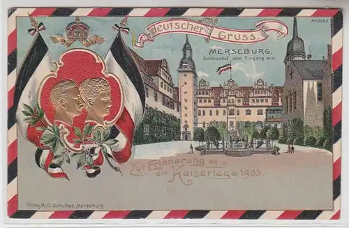 64137 Gorge Ak Fruss allemand de Merseburg Souvenir de l'Empereur en 1903