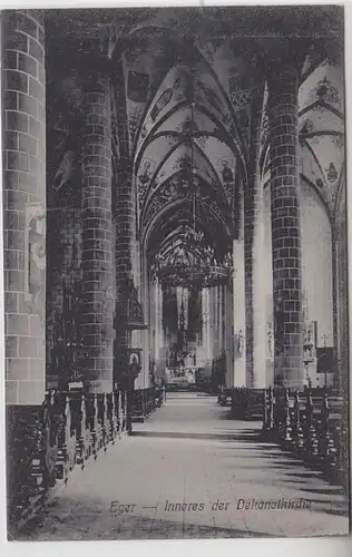 64124 Ak Eger (Cheb République tchèque) Intérieur de l'église doyenne vers 1910