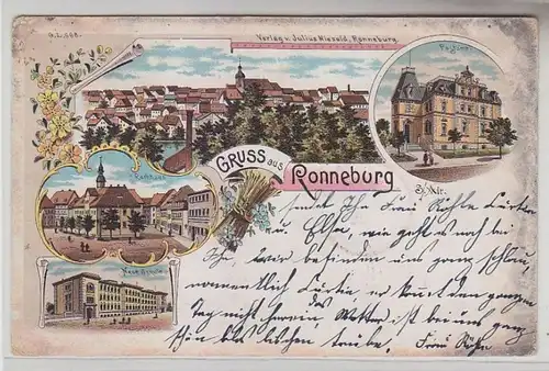 64099 Ak Lithographie Gruss de Ronneburg 1901