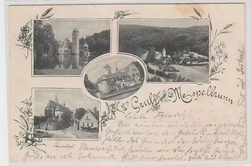 64018 Mehrbild Ak Gruß aus Mespelbrunn Schloß 1896