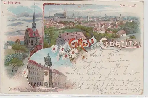 64015 Ak Lithographie Gruß aus Görlitz 1900