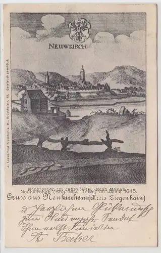 64004 Ak Salutation de Neukirchen (Kreis Ziekkehain) motif historique 1903