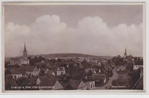 63995 Ak Zauchtel a. Oder (Ost-Sudetenland) Gesamtansicht 1942