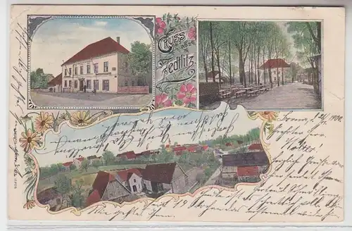 63954 Ak Lithographie Gruss aus Zedlitz Gasthof usw. 1900