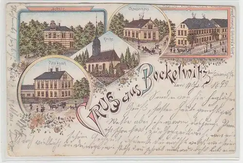 63952 Ak Lithographie Gruß aus Bockelwitz bei Leisnig 1899