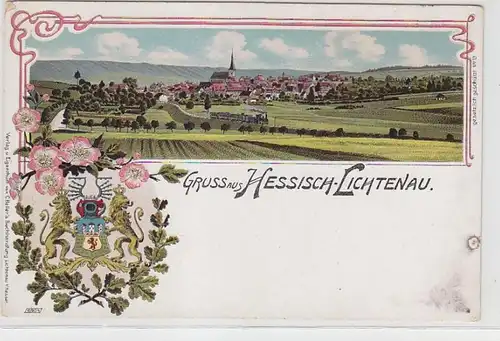 63909 Ak Lithographie Gruß aus Hessisch Lichtenau um 1910