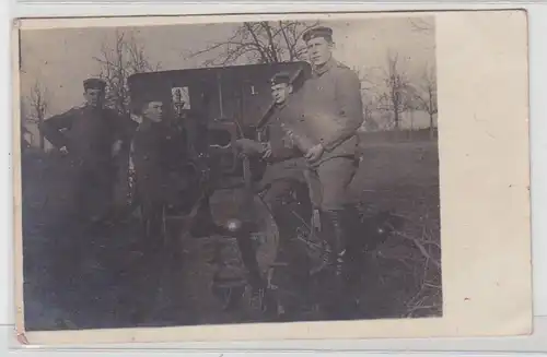 63900 Photo Ak canon avec la première guerre mondiale