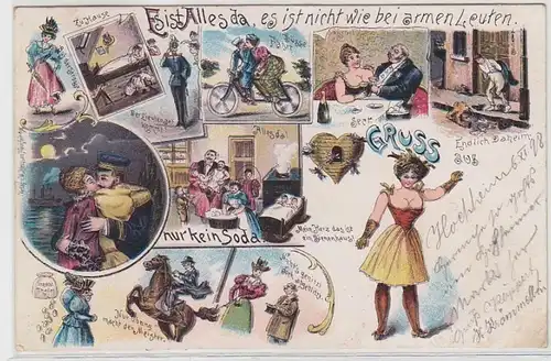 63889 Ak lithographie Humour Gris de Haute-Horaire 1898