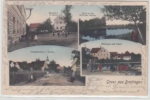 63843 Salutation multi-images Ak en auberge de Breitingen etc. 1905