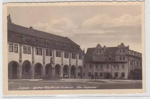 63823 Ak Dessau großer Markt mit Denkmal "Alter Dessauer" 1957