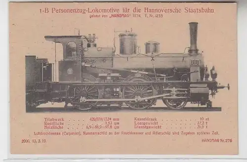 63794 Ak Hanomag Personenzug Lokomotive der Hannoverschen Staatsbahn 1921