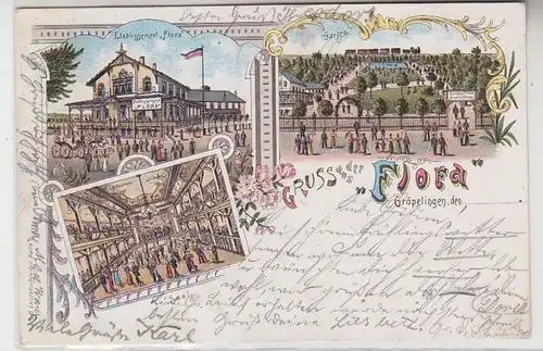 63780 Ak Lithographie Salutation de la "Flora" Gröpelingen près de Brême 1899