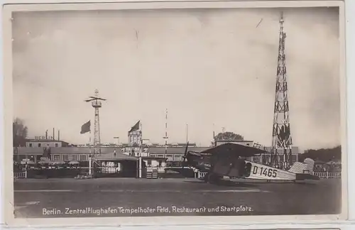 63766 Ak Berlin Zentralflughafen Tempelhofer Feld Restaurant und Startplatz 1930