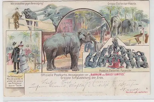 62661 Ak Grands éléphants Exposition de la Terre Barnum & Bailey 1900