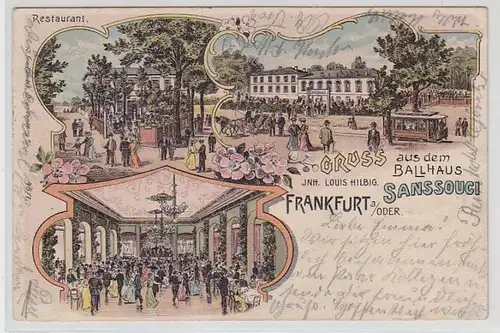 62622 Ak Lithographie Gruß aus Frankfurt an der Oder Gasthaus 1905