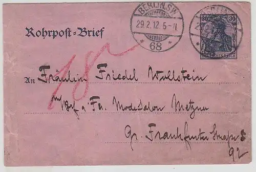 62596 Rohrpost Plein-choses Lettre Berlin 1912