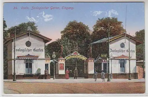 625667 Ak Cologne Jardin Zoologique Entrée vers 1910