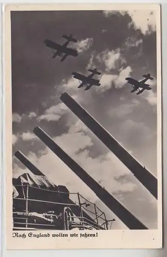 63706 Feldpost Ak Flugzeuge "Nach England wollen wir fahren!" 1940