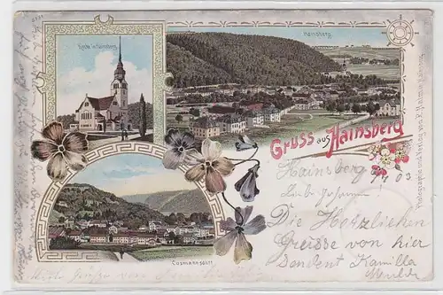 63704 Ak Lithographie Gruß aus Hainsberg 1903