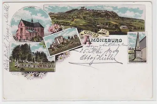 63703 Ak Lithographie Gruß aus Amöneburg um 1900