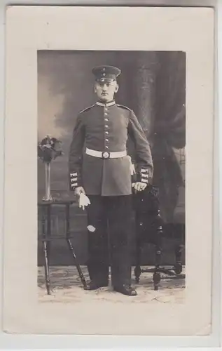 63695 Photo Ak Krekov chez Szczecin Soldat du S.B. 5. Comp.E. Gren.R.2, 1914