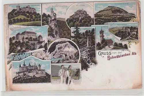 63693 Ak Lithographie Grüss de l'alb souabe vers 1910