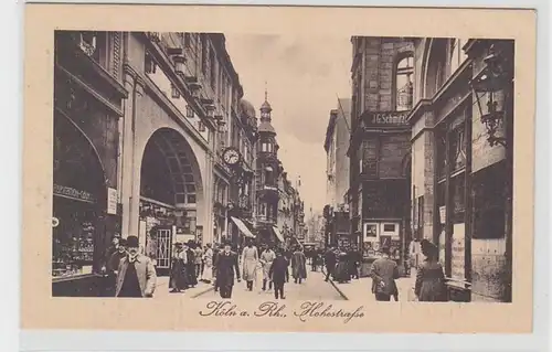63690 Ak Cologne am Rhein Hohestraße avec des magasins vers 1930