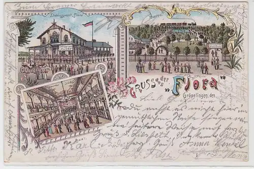 63675 Ak Lithographie Gruß aus der "Flora" Gröpelingen bei Bremen 1897