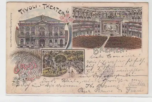 63671 Ak Lithographie Salutation de Bremen Tivoli Theater 1897