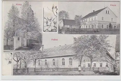 63643 Mehrbild Ak Gruß aus Otzdorf Kirche, Schule, Gasthof 1914