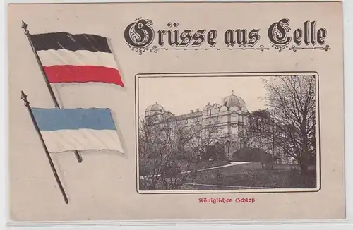 63611 Ak Salutations en Celle Château Royal 1915