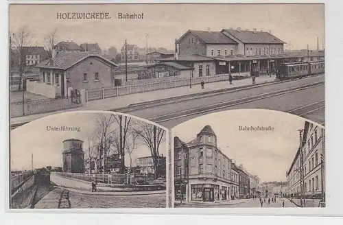 63559 Ak Holzwickede Bahnhof, Unterführung, Bahnhofstraße um 1910