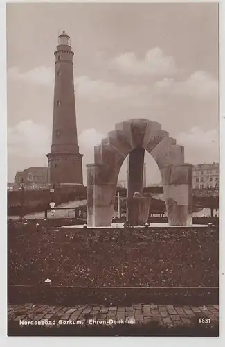 62563 Ak Mer du Nord Bad Borkum Monument d'honneur vers 1930