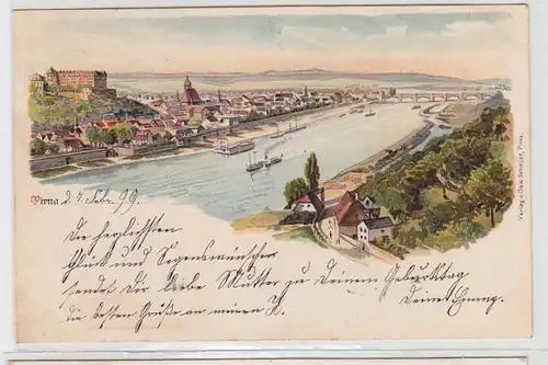 62518 Ak Lithographie Pirna Elbanvuk 1899