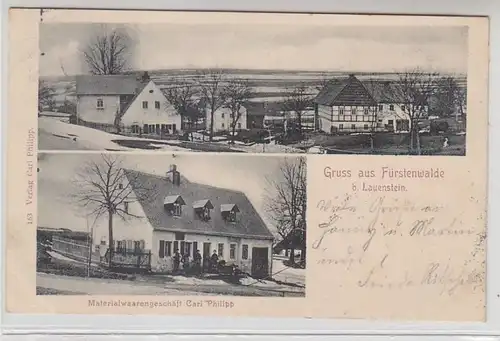62472 Mehrbild Ak Gruß aus Fürstenwalde b. Lauenstein Materialwarengeschäft 1903