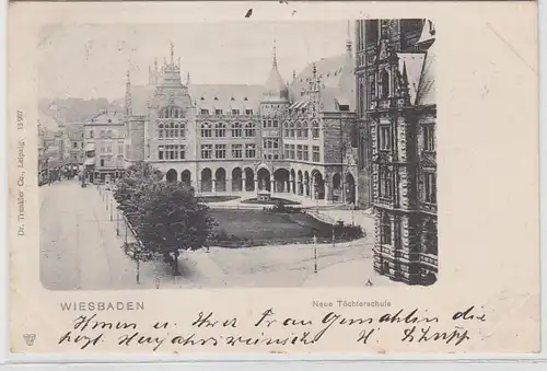 62398 Ak Wiesbaden neue Töchterschule 1902
