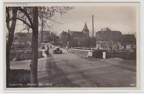 62355 Ak Langenleuba Niederhain Bez. Leipzig Straßenansicht mit Auto 1935