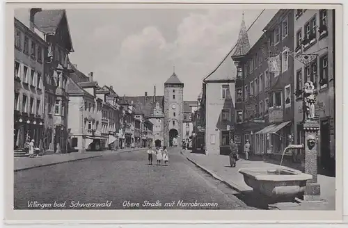62333 Ak Villingen badischer Schwarzwald Straße supérieure avec fontaine de Narro vers 1930