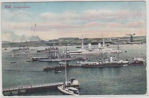 62329 Ak Kiel Kriegshafen mit vielen Kriegsschiffen 1909