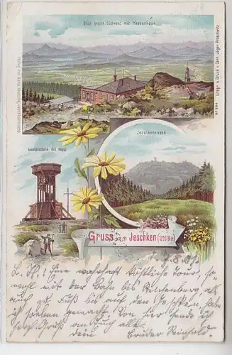 62296 Ak Lithografie Gruss vom Jeschken mit Koppenhaus 1901